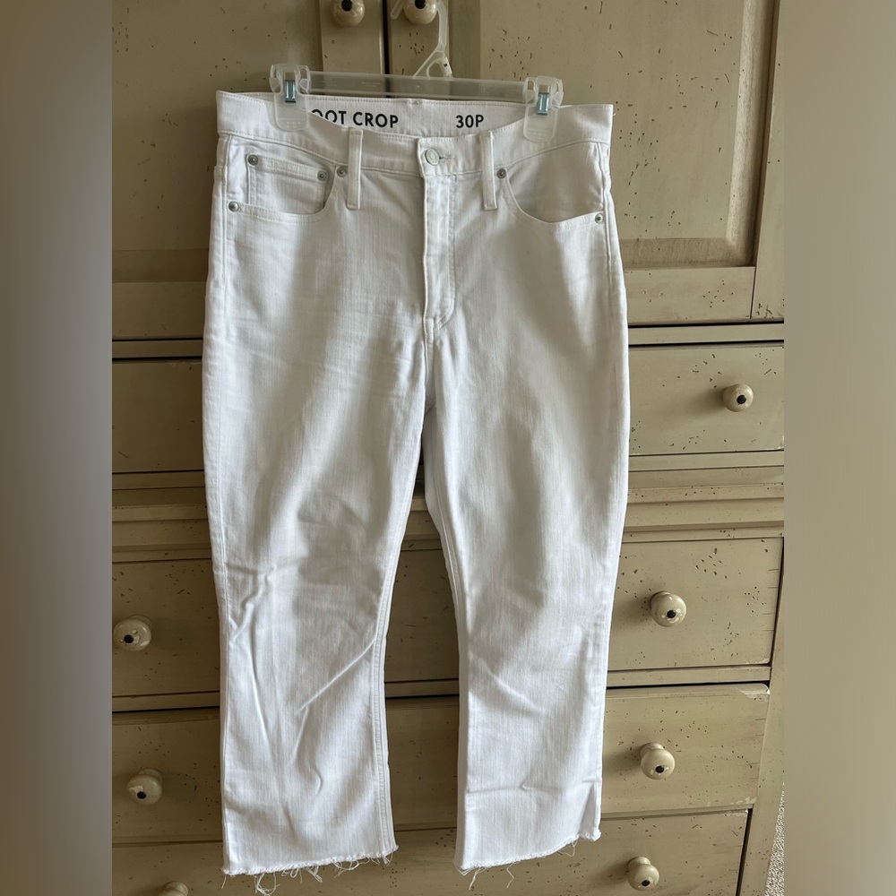 J Crew Demi Boot Crop Jeans White 30P